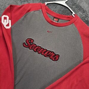 Vintage Nike Oklahoma Sooners Sweatshirt Mens XL Gray Red Center Swoosh Crewneck